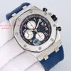 Automatisk tid 26470 Keramik APF Superclone Movement Chronograph White Factory Watch Steel Series 42mm Designers Mechanical Alloy Men's 603 Montredeluxe