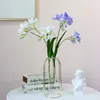 Decorative Flowers 2 Forks Fake Phalaenopsis Flower Branch 3D Iron Wire Artificial Cymbidium Butterfly Orchid Cuttings Wedding Home