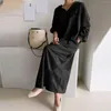 Casual Dresses Autumn 2024 Hooded Midi Dress Solid Long Sleeve Loose Plus Size Mode Elegant Women Clothing Robe