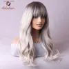 Perruques synthétiques Aidshair European et American Fashion Brown Matching Hightings Wig Wig 24 pouces Full Head Wig Y240401