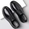 Dress Shoes Leather Men's Autumn Business Formal Wear Sense Leisure Commute Boys Soft Bottom Black Wedding Groom's