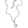 Anhänger Halsketten Y2k Zubehör Ästhetische Stern Halskette Für Frauen Coole Hip Hop Pentagramm Kette Mädchen Schmuck Geschenk