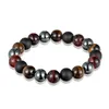 Janeyacy Brand de miçangas 2018 Novo bracelete Tiger Eye Mens Casual Personalizado Punk Bead Jeia Pulseras de Jóias