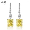 Dangle Küpeler 925 Silver Sterling Moissanit Citrine Taş Küpe Oluşturdu Kadınlar İçin Güzel Takılar Düğün Partisi Hediyesi Toptan