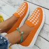 Shoes Shoes Woman Summer 2023 Breathable Mesh Houndstooth Printed Flat Casual Sneakers Female Sneakers