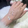 Vans Four Leaf Grass Bracelet Womens Instagram Five Flower Net Red Super Sparkling Set with Zircon Pulling and Adjusting Handpiece as a Gift for Best Friend Unique De