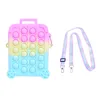 Squeeze Fidget Toys Bag Bambino Push Bubbles Giocattolo Arcobaleno Portamonete Portafoglio 12,2 * 9,3 * 4 cm Borsa da donna Borsa a tracolla in silicone per ragazze Borse da ragazzo 252