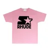 Rhude Brand Tshirt Mens Designer T Shirt Womens Fashion Tshirt Trend Brand RH078 HOLLOW FEM POINTE STAR Tryckt kortärmad T-shirt Size S-XXL