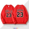 Bulls 23 Moletom com capuz feminino de primavera e outono com gola redonda sem chapéu, camisa base de basquete de manga comprida tendência principal