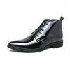 Dress Shoes Men Party Black Purple Formal Oxford Man Brand High Top Fashion Zipper Groom Wedding