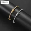 Chaîne Bling 2mm Zircon cubique bijoux de mode Hip Hop Rock Bracelet femmes en laiton 6/7 pouces Bracelet de Tennis Q240401