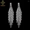 Boucles d'oreilles pendantes TREAZY étincelles cristal strass mariage longue pour les femmes suspendus goutte 2024 bal fête Femme Brincos