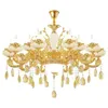 Żyrandole nordyckie luksusowe złoto kryształ LED LED żyrandol żyrandol loft Villa Luster lampa lampa salon el hall wystrój wiszący upuszczenie de dhd8g