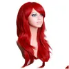 Cosplay Perruques 70cm Loose Wave Synthétique Pour Femmes Perruque Blonde Bleu Rouge Rose Gris Violet Cheveux Humains Fête Halloween Cadeau De Noël Drop D Dhtwy