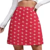 Red And White Heart Skirt Valentines Hearts Vintage Mini Skirts Summer Highwaisted Graphic Korean Fashion Casual Big Size 240401