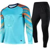 Uomo Bambino Portiere di Calcio Uniforme Protettiva Spugna Manica Lunga Allenamento di Calcio Portiere Top Maglia da Calcio Pantaloni Personalizzati 240325