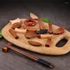 Chopsticks Vintage Wooden Holder Household Spoon Knife Fork Rest Creative Chopstick Stand Tableware Dining Table Decor