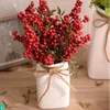 Dekorativa blommor 10st/gäng röd julfruktskum Berry Artificial Flower Bouquet Plants Room Home Wedding Party Decoration Gifts