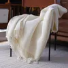 Blankets Nordic Solid Color Waffle Blanket Sofa Decoration Cover Knitted Shawl Soft Breathable Large Sizes Leisure Bed