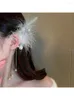 Boucles d'oreilles à dos en plumes blanches et perles, Clips en os pour femmes, Non percés, tendance, esthétique elfe