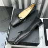 Scarpe eleganti da donna Ballerine Punta quadrata Tacco grosso Scarpe Mary Jane Fiocco in metallo Mocassini blu denim Pelle di agnello Slip On Mules Sandali Abbigliamento per tutte le stagioni