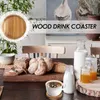 Tischmatten Holz Untersetzer Anti -Verbringung runde Form Acacia Cup Bierdekor mit lippenhitzem Getränkematte