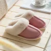 Slippers Winter Warm Home Fur Slippers Women Faux Suede Plush Couple Cotton Shoes Indoor Bedroom Flat Heels Fluffy Slippers