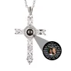 Collane Foto personalizzate Bibbia Proiezione Collana classica Crystal Cross Croce Cristo Preghiera CHRISTINE FEDE GIUSTO GIOKY GIETTLE