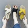 Slippers Comemore Women Trend 2024 Summer Women's Sandals Outer Wear Beach Flat Sandal Flip Flops Ladies Shoes Sale Casual