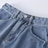 Юбки джинсовые женские трапециевидной формы с высокой талией однотонная юбка-миди повседневная свободная корейская модная уличная одежда универсальная винтажная ретро-шик для подростков