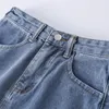 Jupes Denim Femmes A-ligne Taille Haute Solide Midi Jupe Décontracté Lâche Coréen Tendance Streetwear Tout-match Vintage Rétro Adolescents Chic