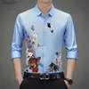 Men's Plus Tees Polos Hot Sale Mens Fashion Printing Clothes Tops 2023 Spring Long Sleeve Floral Shirts Male Casual Flowers Dress Shirt yq240401