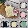Sleeveless t shirt designer tank top knitted crop top for women render letter embroidered tops pullover vest womens fashion t shirt sling luxury woman clothing