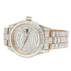 Luksusowe moissanite Studded Diamond Watch Wrist Gold Gold Watched Out Automatyczne zegarki ruchowe