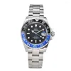 Zegarek 40,5 mm nurkowanie automatyczne srebrzyste srebrzyste mogą niestandardowe logo zegarki męskie NH34 Ruch Ceramiczny ramka wodoodporna Wodoodporna zegarek Sapphire