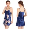 Women's Sleepwear Sexy Lingeries For Woman V Neck Satin Silk Nightgown Sleeveless Night Dress Summer Home Wear Soft Comfortable Nightie 291