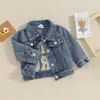 Giubbotti Neonato Giacca di jeans Lettera sul retro Ricamo Jeans abbottonati per neonati Colletto rovesciato Cappotto per bambino Capispalla Consegna di consegna K Dhyiw