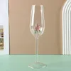 Copas de vino Cóctel con rosa en el interior Copa de cristal transparente de 220 ml para fiestas