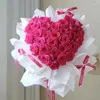 Confezione regalo 5 pezzi di carta da regalo per fiori Bouquet Stereotipo Confezione Scatola a forma di cuore Forniture per decorazioni per feste di matrimonio