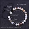 Pärlstav bijoux de mode coupe rayee agate oeil tigre armband tresse armband et flash noirs droppleverans otjpy