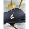 collana con trifoglio di vans V in oro di alta qualità Farfalla in oro rosa Collana con quadrifoglio naturale da donna con diamanti e catena con colletto a stella