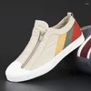 Chaussures décontractées Slip-on hommes toile respirant résistant couleurs mélangées chaussures pour homme confortable Zapatos De Hombre hommes baskets école