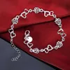 Chain New Street Wild Beautiful Romantic Heart Flower 925 Sterling Silver Armband Womens Fashion Utsökta smycken Wedding Party Gift Q240401