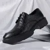 Casual Shoes Platform Mens Dress Fashion Men's Business Brown Black Genuine Leather Oxfords Zapatos De Hombre