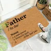 Tapis couverture pour canapé fête des pères, tapis de bienvenue, définition du père, paillasson amusant pour papa, cadeaux pour beau-père