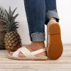 Sandaler Summer Sandaler Kvinnor Öppna Toe Flat Beach Espadrille Shoes Cross Strappy Platform Ladies Roman Sandaler Big Sandalias