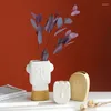 Vasi Decorazioni per la casa rustiche nordiche Moderni e minimalisti a forma di viso in porcellana Vaso di fiori Decorazione Camera Ornamenti artigianali in ceramica