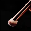 Pinceles de maquillaje Reloj de arena Ambient Soft Glow Foundation Brush - Cabello inclinado Crema líquida Contorno Cosméticos Herramientas de belleza Entrega de gotas H Dhmqt