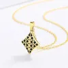 Chokers Womens Creative Necklace Black Gold Two tone Enamel Pendant Simple Party Hand Enamel Clavik Chain Womens Sweater ChainL2404