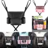 2024 Fashion Bow Car Seals Storage Bag Organizer Hållare för handväskor Tissue Drink Pu Leather Auto Seat Middle Hanging Pocket Stowing